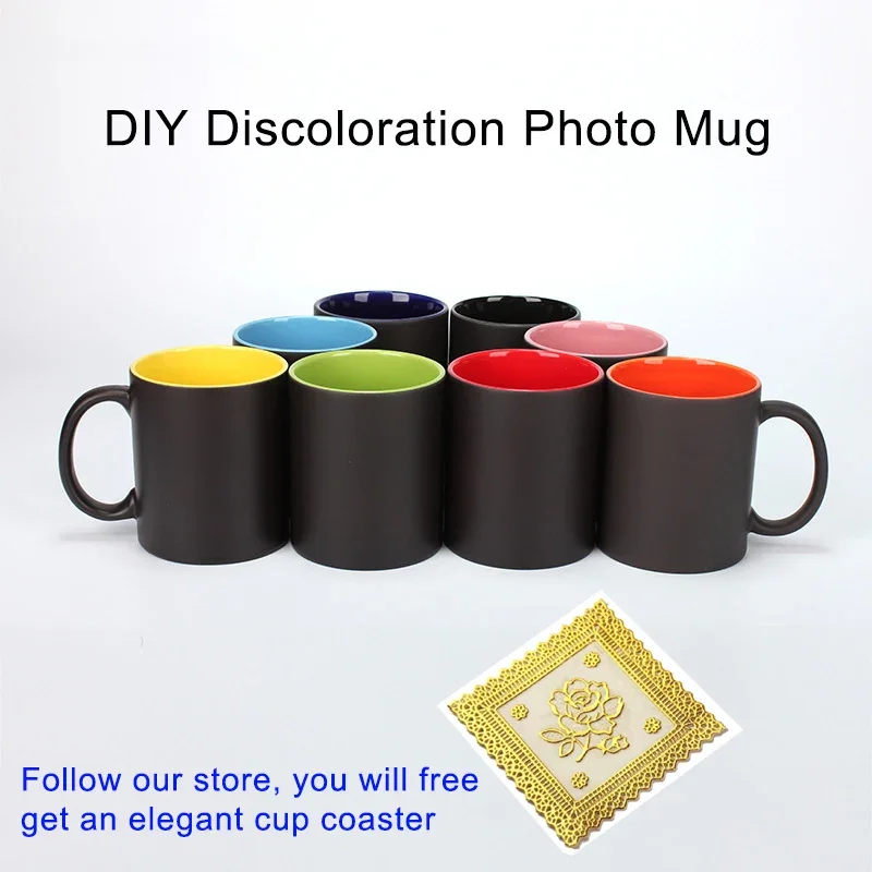 DIY Photo Black mug Magic Colo - Sublimation Mug White ulasan dan harga