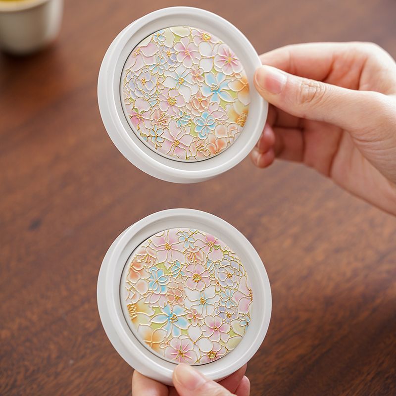 Pink Ceramic Tea Cup Mat Heat  - Ceramic Tile Blank ulasan dan harga