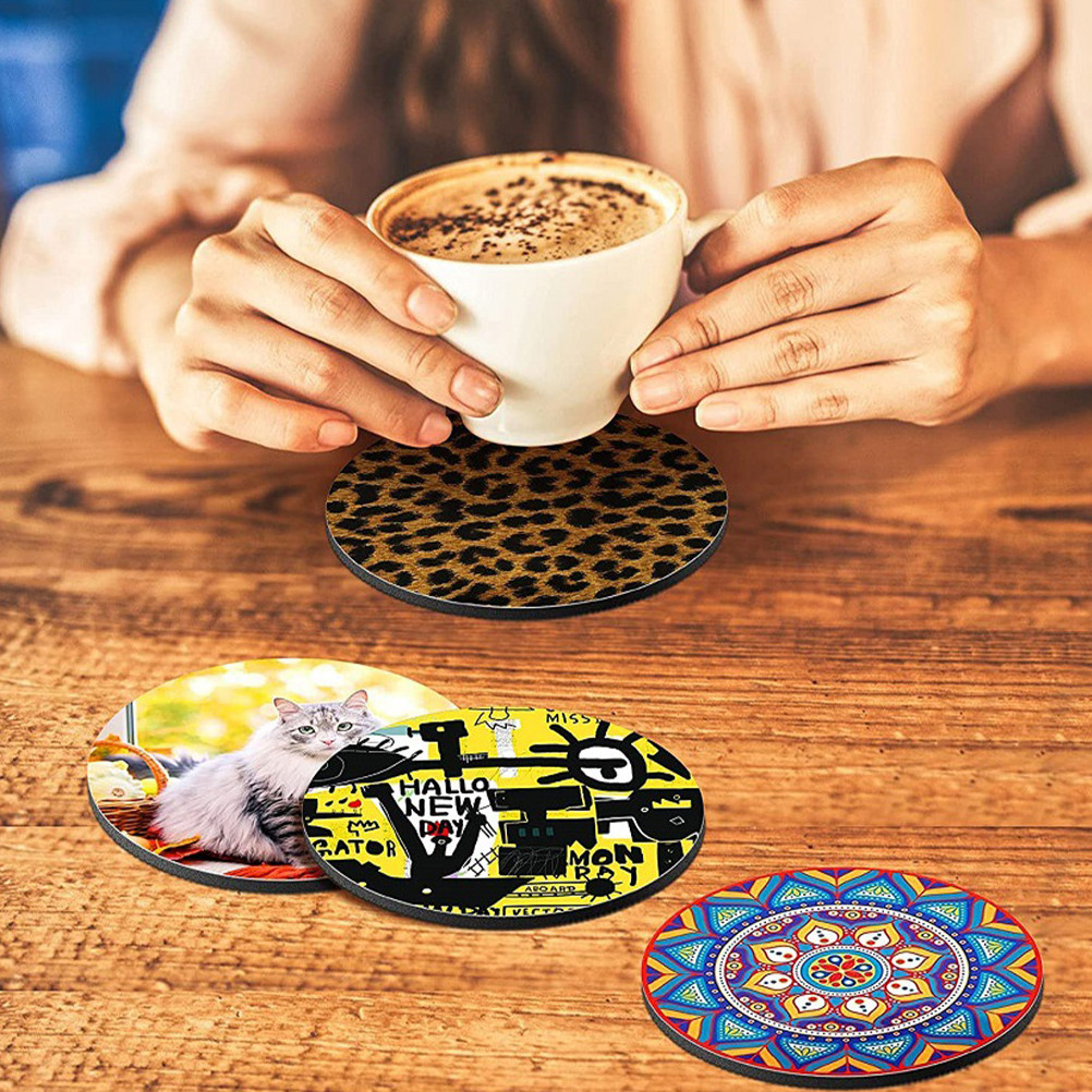 50Pcs Thermal Sublimation Roun - Coaster Sublimation Blank ulasan dan harga