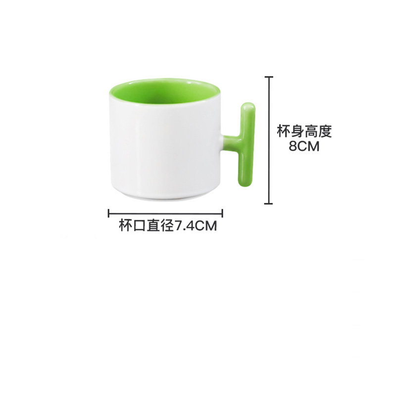 2PCS Creativity T-shaped handl - Sublimation Mug White ulasan dan harga