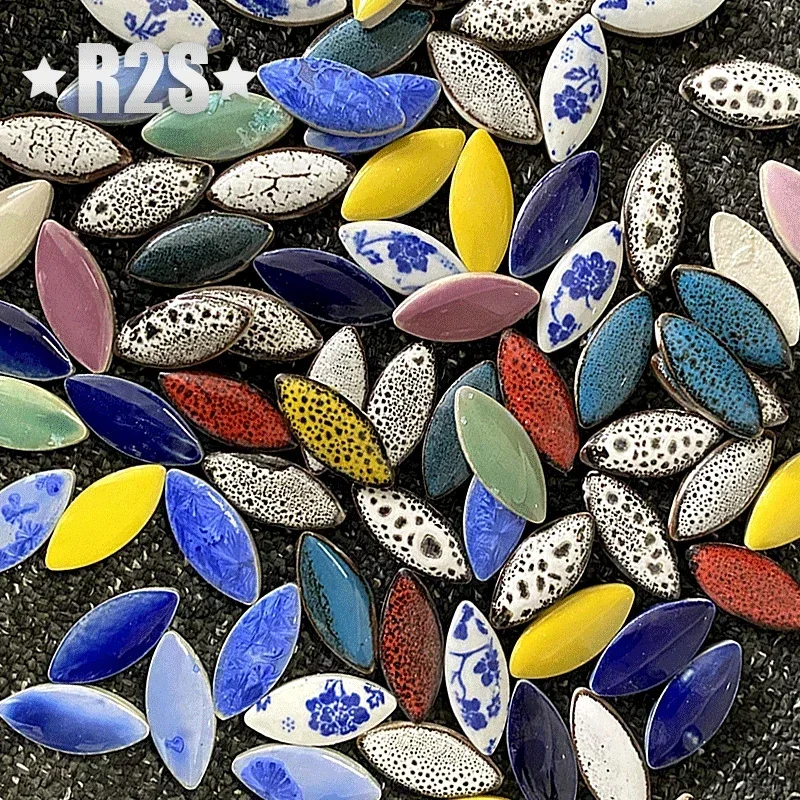 100g Mix Color Irregular Ceram - Ceramic Tile Blank ulasan dan harga