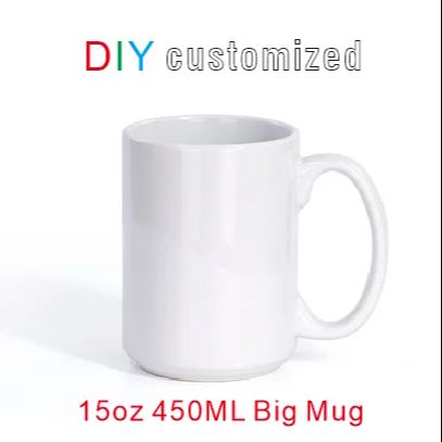 450ML 15oz Big Cup DIY Customi - Sublimation Mug White ulasan dan harga