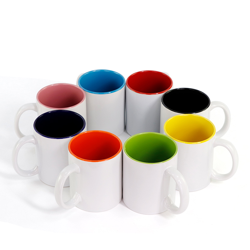350ML Color Inside Ceramic Cup - Sublimation Mug White ulasan dan harga