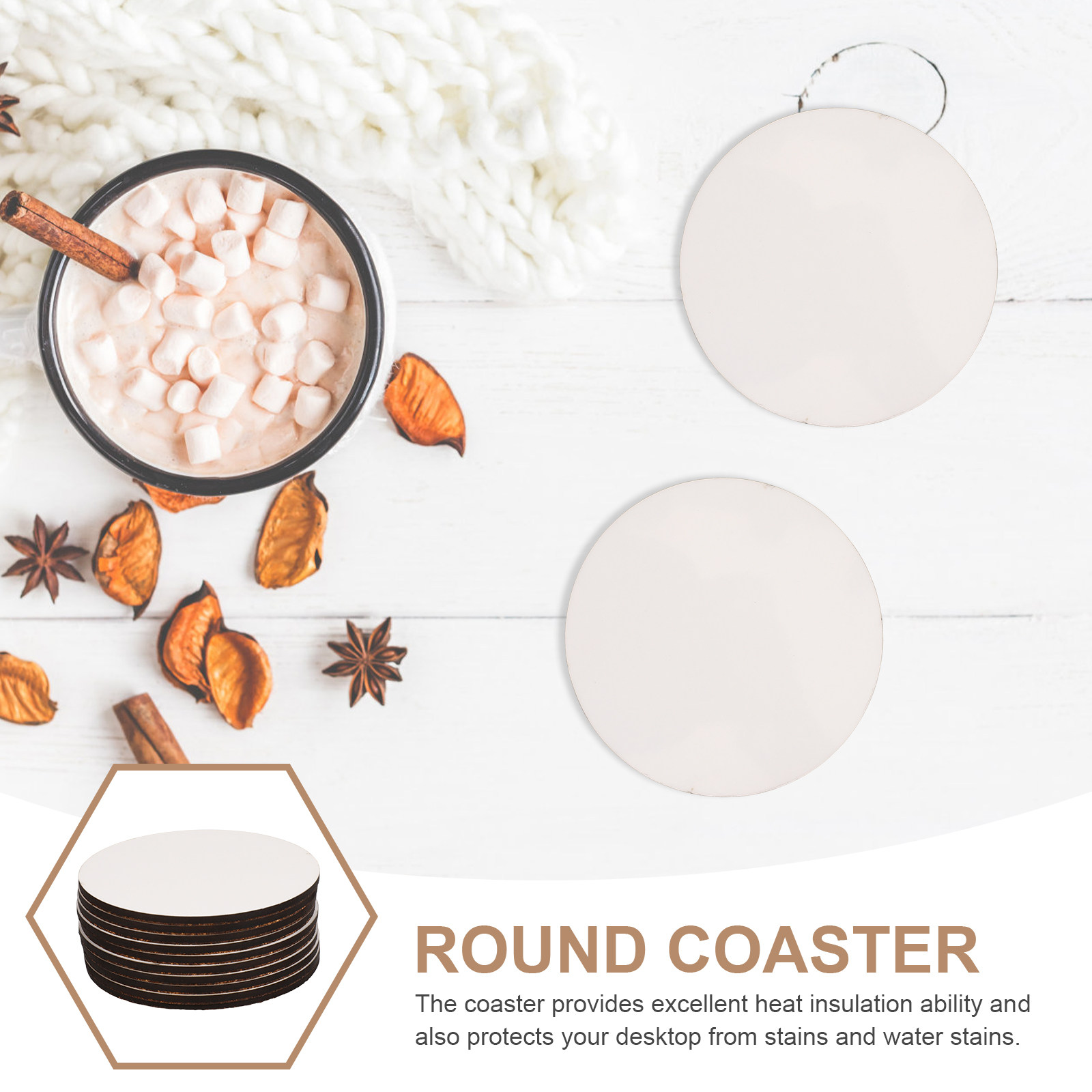 Sublimation Wooden Coasters 10 - Coaster Sublimation Blank ulasan dan harga